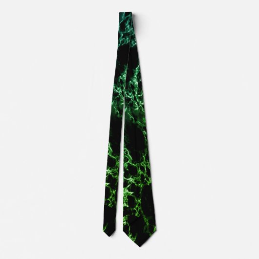 Trendy Black & Green Neon Marble Stone - uniek Stropdas (Achterkant)