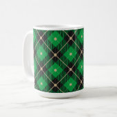 Trendy Black Green Pset Pattern Koffiemok (Voorkant links)