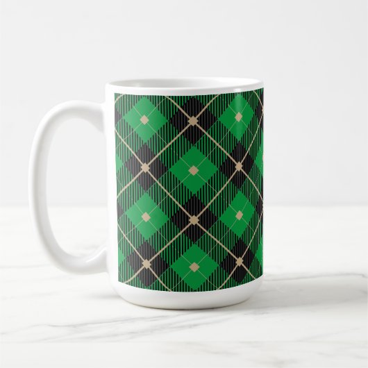 Trendy Black Green Pset Pattern Koffiemok (Links)