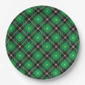 Trendy Black Green Pset Pattern Papieren Bordje (Voorkant)
