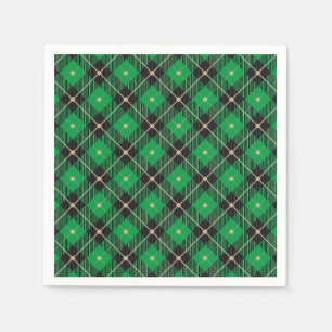 Trendy Black Green Pset Pattern Servet