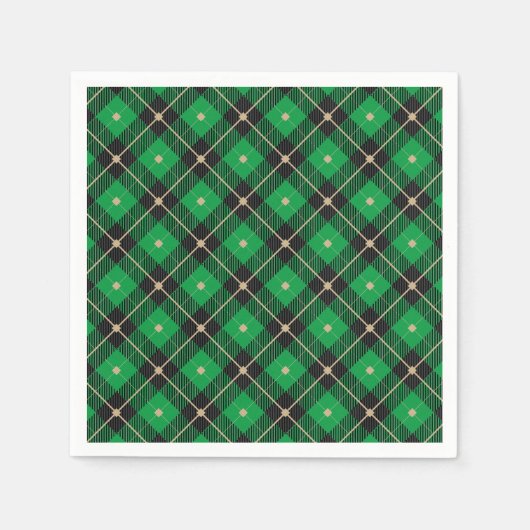 Trendy Black Green Pset Pattern Servet (Voorkant)