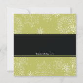 Trendy Black & Green Snowflakes Holiday Party Kaart (Achterkant)