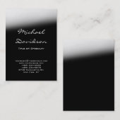 Trendy Black Grey Classical Script Visitekaartje (Voorkant / Achterkant)