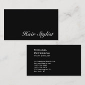 Trendy Black Grey Hair Stylist Visitekaartje (Voorkant / Achterkant)