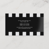 Trendy Black Grey Pattern Striped Visitekaartje (Achterkant)