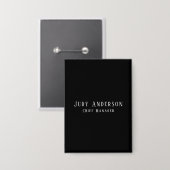 Trendy Black Grey Professional Plain Serif Font Button (Voorkant / Achterkant)