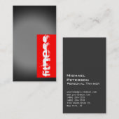 Trendy Black Grey Red Fitness Sport Visitekaartje (Voorkant / Achterkant)