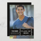 Trendy Black Label Klasse van 2013 Afstuderen Kaar Aankondiging (Voorkant / Achterkant)