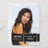 Trendy Black Label Klasse van 2013 Afstuderen Kaar Aankondiging (Voorkant)