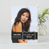 Trendy Black Label Klasse van 2013 Afstuderen Kaar Aankondiging (Staand voorkant)