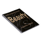 Trendy Black Marble Beauty Champagne Glitter Notitieboek (Rechterzijde)