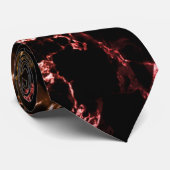 Trendy Black Marble Fire Stone - Businessman Stropdas (Opgerold)