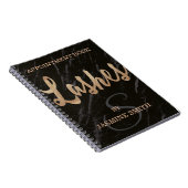 Trendy Black Marble Lashes Champagne Glitter Notitieboek (Rechterzijde)
