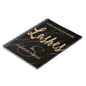 Trendy Black Marble Lashes Champagne Glitter Notitieboek (Linkerzijde)