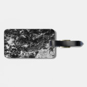 Trendy Black Marble, Lijst Monogram-Gepersonalisee Bagagelabel (Achterkant horizontaal)