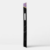 Trendy Black Marble Paars & Gold Agate met naam Case-Mate iPhone Case (Achterkant / Rechts)