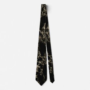 Trendy Black Marble Stone - Gold en Black Stropdas