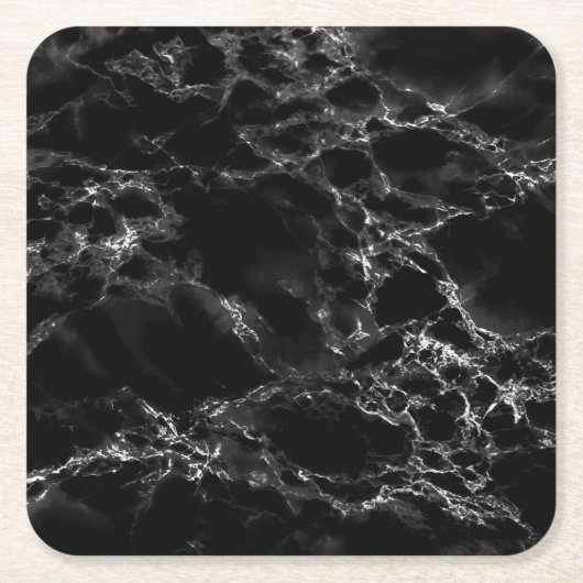 Trendy Black Marble Stone Kartonnen Onderzetters (Voorkant)