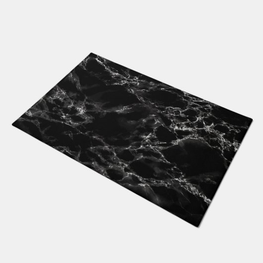 Trendy Black Marble Stone - Modern - Deurmat (Schuin)
