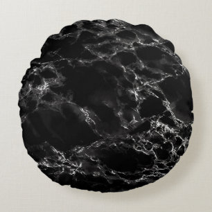 Trendy Black Marble Stone Rond Kussen