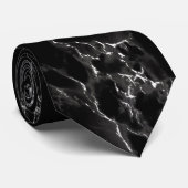 Trendy Black Marble Stone Stropdas (Opgerold)