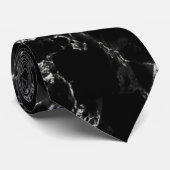 Trendy Black Marble Stone - voor hem Stropdas (Opgerold)