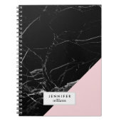 Trendy Black Marble Texture Notitieboek (Voorkant)