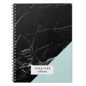 Trendy Black Marble Texture Notitieboek (Voorkant)