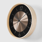 Trendy Black met Bronze Center Wall Clock (Hoek)