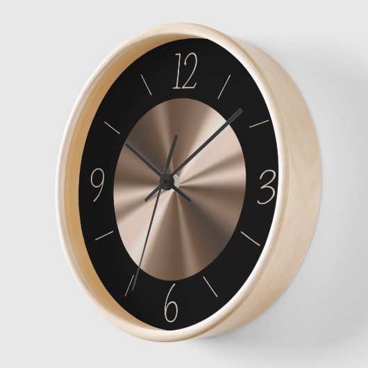 Trendy Black met Bronze Center Wall Clock (Hoek)