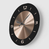 Trendy Black met Bronze Center Wall Clock Grote Klok (Hoek)