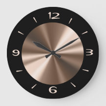 Trendy Black met Bronze Center Wall Clock