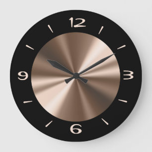Trendy Black met Bronze Center Wall Clock Grote Klok