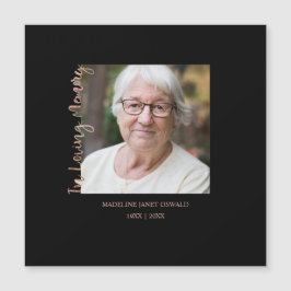 Trendy Black Minimalist Custom Photo Remembrance