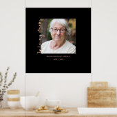 Trendy Black Minimalist Custom Photo Remembryo Poster (Keuken)