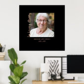 Trendy Black Minimalist Custom Photo Remembryo Poster (Thuiskantoor)
