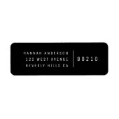 Trendy Black | Minimalistisch modern retouradres Etiket (Voorkant)
