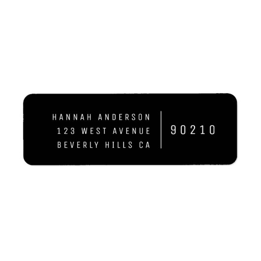 Trendy Black | Minimalistisch modern retouradres Etiket (Voorkant)