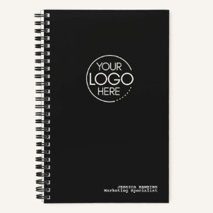 Trendy Black Noir Modern Logo Notitieboek