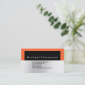 Trendy Black Oranje Simple Plain Visitekaartje (Staand voorkant)