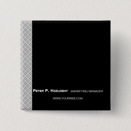 Trendy Black Pattern Professional Occupation Vierkante Button 5,1 Cm (Voorkant)