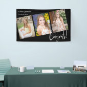 Trendy Black Photo Graduation Party Spandoek (Beurs)