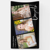 Trendy Black Photo Graduation Party Spandoek (Verticaal)