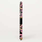 Trendy Black Pink and Gold Leopard Print |Monogram Case-Mate iPhone Case (Achterkant / rechts)