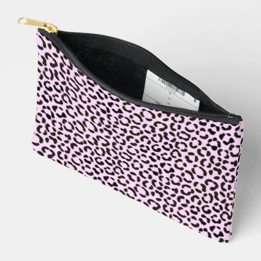 Trendy Black & Pink Leopard Fur Effect Rpt Pattern Etui (Open)