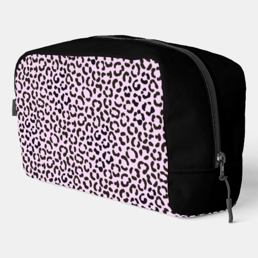 Trendy Black & Pink Leopard Fur Effect Rpt Pattern Toilettasje (Rechterhoek)