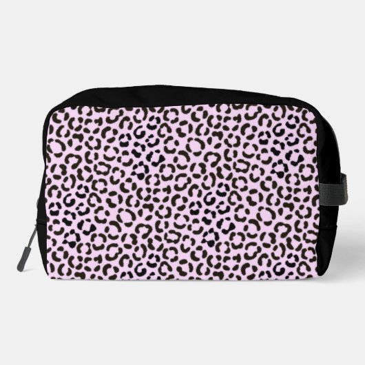 Trendy Black & Pink Leopard Fur Effect Rpt Pattern Toilettasje (Achterkant)
