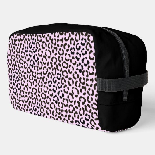 Trendy Black & Pink Leopard Fur Effect Rpt Pattern Toilettasje (Linkerhoek)