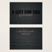 Trendy Black Pink Makeup Artist Gift Certificate Visitekaartje (Voorkant /achterkant)